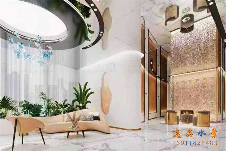 室内玻璃水幕墙设计效果图