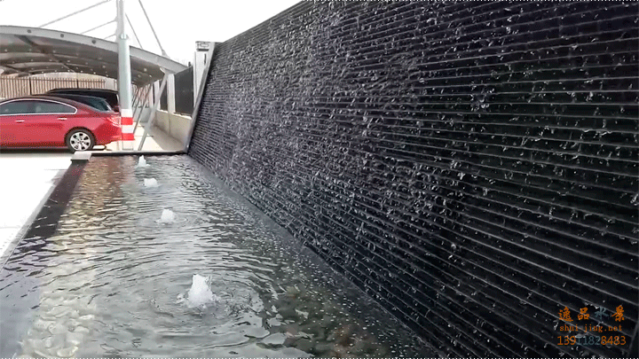 公司院子定制流水水幕墙效果|庭院水景墙案例视频
